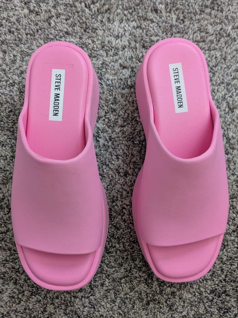 Steve Madden Pink Platform Slide Sandals - Picture 2 of 3